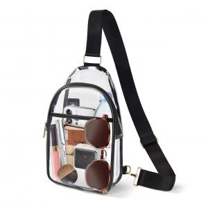 跨境熱賣新款pvc透明防水戶外運動便捷百搭新潮女士單肩斜挎胸包